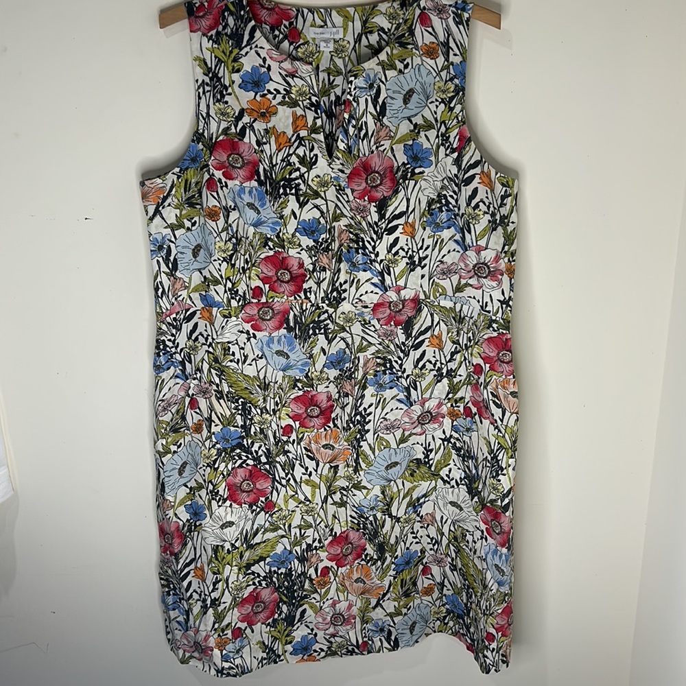 J. JILL Love Linen Floral Sleeveless Dress Size Medium Petite - Picture 16 of 16